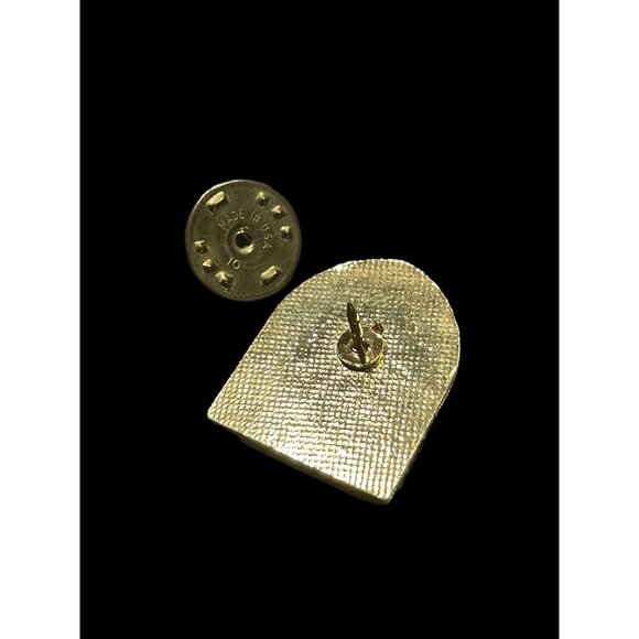 Vintage Flower Through The Arch Glass Window Gold Tone Metal Fashion Brooch Pin - Picture 3 of 4